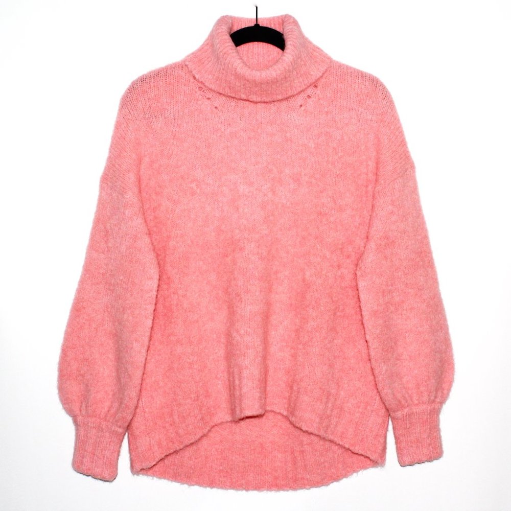 J. Crew Fuzzy Balloon-Sleeve Turtleneck Sweater